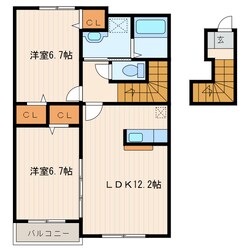 掛川駅 車移動5分  2.1km 2階の物件間取画像